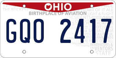 OH license plate GQO2417