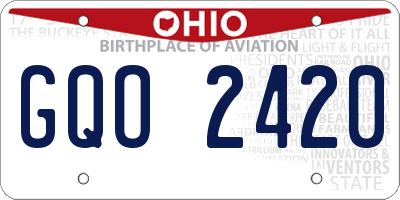 OH license plate GQO2420