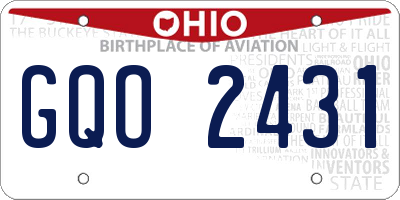 OH license plate GQO2431