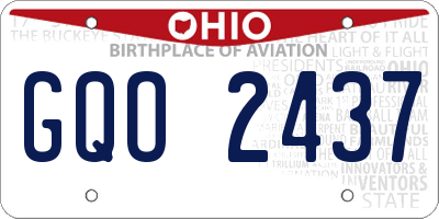 OH license plate GQO2437