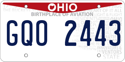 OH license plate GQO2443