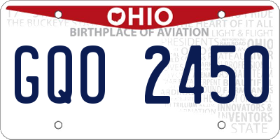 OH license plate GQO2450