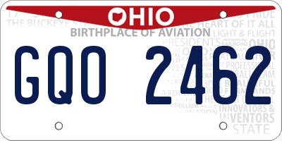 OH license plate GQO2462
