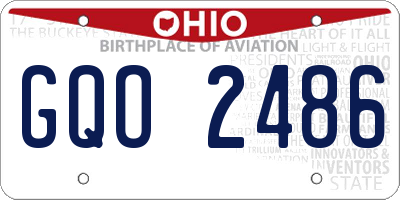 OH license plate GQO2486