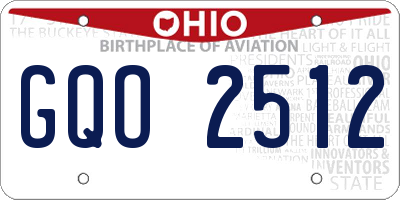 OH license plate GQO2512