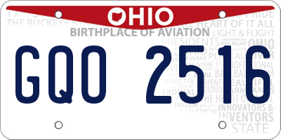 OH license plate GQO2516