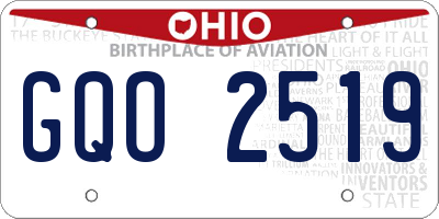 OH license plate GQO2519