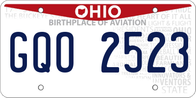 OH license plate GQO2523