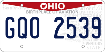 OH license plate GQO2539