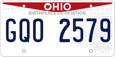 OH license plate GQO2579
