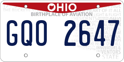 OH license plate GQO2647