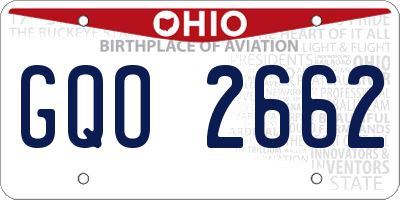 OH license plate GQO2662