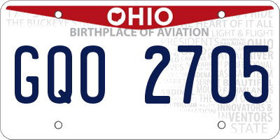 OH license plate GQO2705