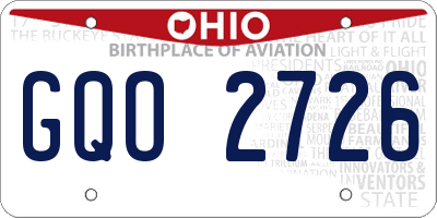 OH license plate GQO2726