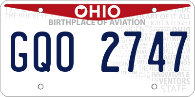 OH license plate GQO2747
