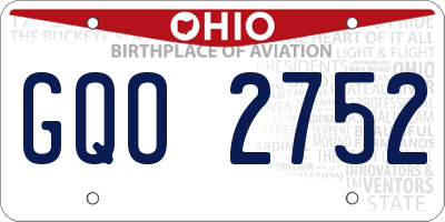 OH license plate GQO2752