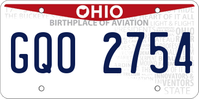 OH license plate GQO2754