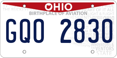 OH license plate GQO2830