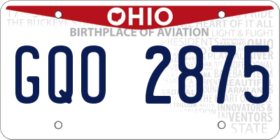 OH license plate GQO2875