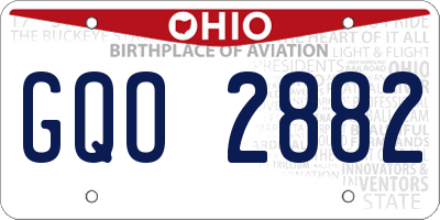 OH license plate GQO2882