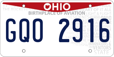 OH license plate GQO2916