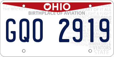OH license plate GQO2919