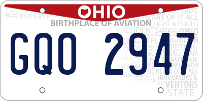 OH license plate GQO2947