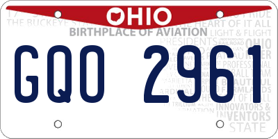 OH license plate GQO2961