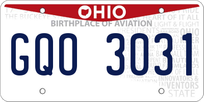 OH license plate GQO3031