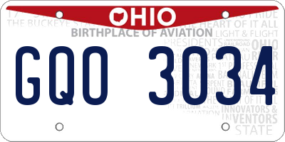 OH license plate GQO3034