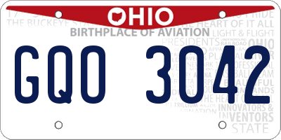 OH license plate GQO3042