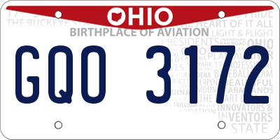 OH license plate GQO3172