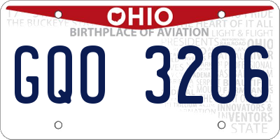 OH license plate GQO3206