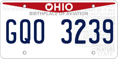 OH license plate GQO3239