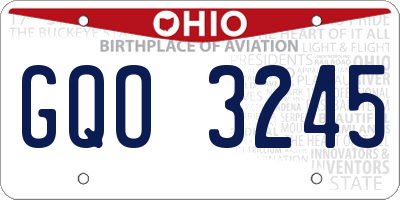 OH license plate GQO3245