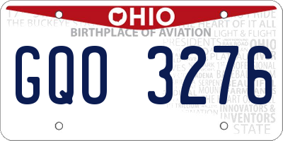 OH license plate GQO3276