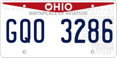 OH license plate GQO3286