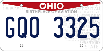 OH license plate GQO3325