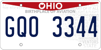 OH license plate GQO3344