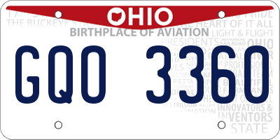 OH license plate GQO3360
