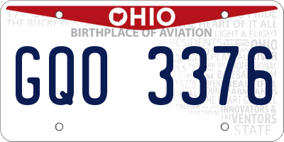 OH license plate GQO3376