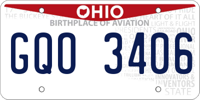 OH license plate GQO3406