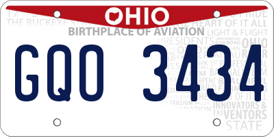 OH license plate GQO3434