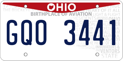 OH license plate GQO3441