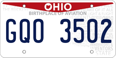 OH license plate GQO3502