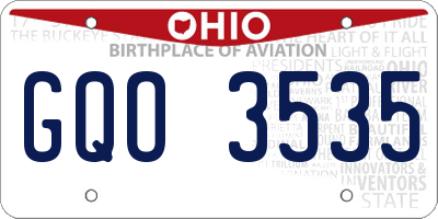 OH license plate GQO3535