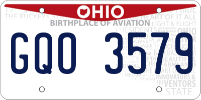 OH license plate GQO3579