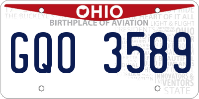 OH license plate GQO3589