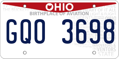 OH license plate GQO3698