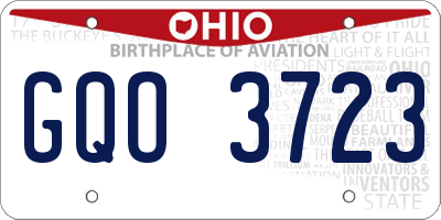 OH license plate GQO3723